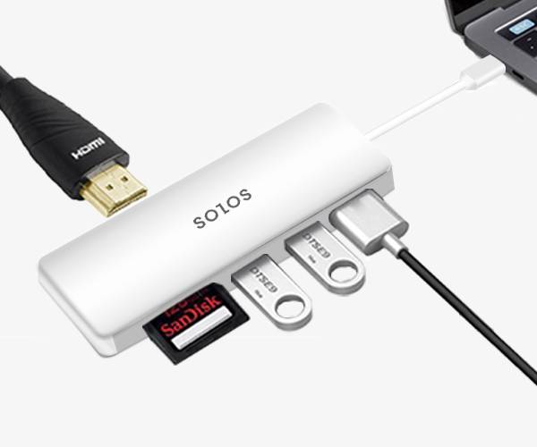 SOLOS USB Type C Hub (with cable) instantly connects all the peripherals to your new MacBook (latest model) or Type-C laptops